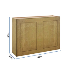 Modernform Cabinet Natural Shaker 42" W X 30" H X 12" D Double Door Wall Cabinet