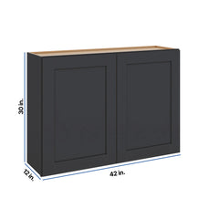 Modernform Cabinet Onyx Black Shaker 42" W X 30" H X 12" D Double Door Wall Cabinet