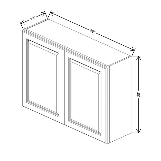 Fabuwood Quest Metro Frost 42" W X 30" H X 12" D Double Door Wall Cabinet