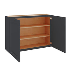 Modernform Cabinet Onyx Black Shaker 42" W X 30" H X 12" D Double Door Wall Cabinet