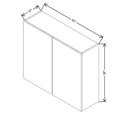 CNC Luxor Espresso 42" W X 36" H Double Door Wall Cabinet
