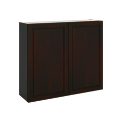 J&K Espresso K8 Double Door Wall Cabinet - 42" W x 36" H