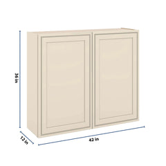 J&K Pearl Glazed H9 Double Door Wall Cabinet - 42" W x 36" H