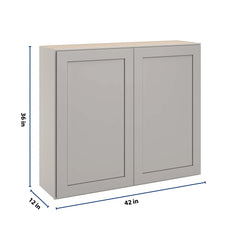 CNC Luxor Misty Grey 42" W X 36" H Double Door Wall Cabinet