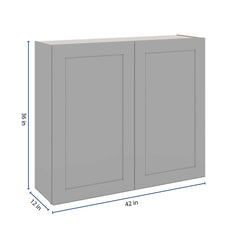J&K Castle Grey S5 Double Door Wall Cabinet - 42" W x 36" H