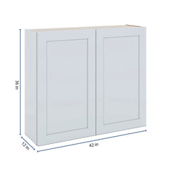 J&K White Shaker S8 Double Door Wall Cabinet - 42" W x 36" H