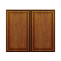 J&K Mocha Glazed K10 Double Door Wall Cabinet - 42" W x 36" H