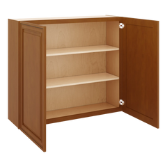 J&K Mocha Glazed K10 Double Door Wall Cabinet - 42" W x 36" H