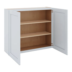 J&K White Shaker S8 Double Door Wall Cabinet - 42" W x 36" H