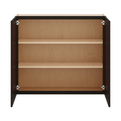 J&K Espresso K8 Double Door Wall Cabinet - 42" W x 36" H