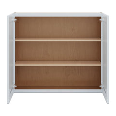 J&K White Shaker S8 Double Door Wall Cabinet - 42" W x 36" H