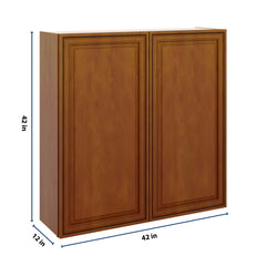 J&K Mocha Glazed K10 Double Door Wall Cabinet - 42" W x 42" H