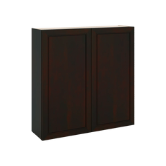 J&K Espresso K8 Double Door Wall Cabinet - 42" W x 42" H