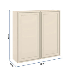 J&K Pearl Glazed H9 Double Door Wall Cabinet - 42" W x 42" H