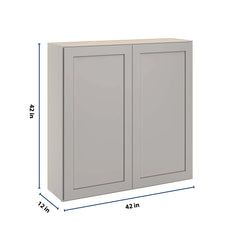 CNC Luxor 5-Piece Misty Grey 42" W X 42" H Double Door Wall Cabinet