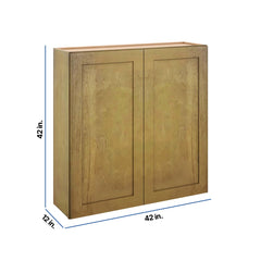 Modernform Cabinet Natural Shaker 42" W X 42" H X 12" D Double Door Wall Cabinet
