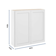 CNC Luxor 5-Piece White 42" W X 42" H Double Door Wall Cabinet