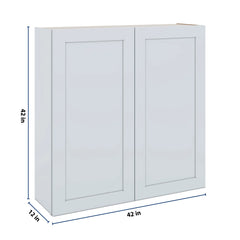 J&K White Shaker S8 Double Door Wall Cabinet - 42" W x 42" H