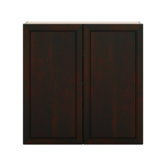 J&K Espresso K8 Double Door Wall Cabinet - 42" W x 42" H