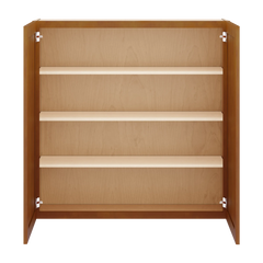 J&K Mocha Glazed K10 Double Door Wall Cabinet - 42" W x 42" H