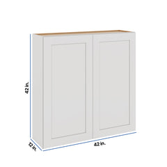 Modernform Cabinet White Shaker 42" W X 42" H X 12" D Double Door Wall Cabinet