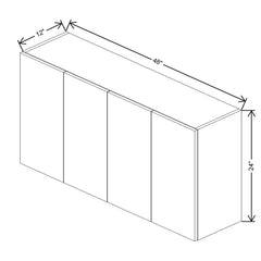 CNC Luxor Espresso 48" W X 24" H Four Door Wall Cabinet