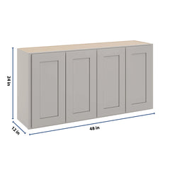 CNC Luxor 5-Piece Misty Grey 48" W X 24" H Four Door Wall Cabinet