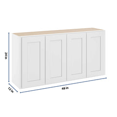 CNC Luxor 5-Piece White 48" W X 24" H Four Door Wall Cabinet