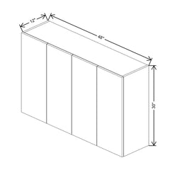 CNC Luxor Smoky Grey 48" W X 30" H Double Door Wall Cabinet