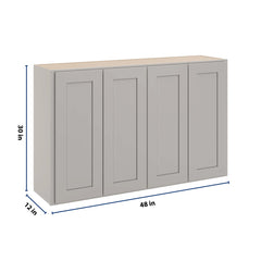 CNC Luxor 5-Piece Misty Grey 48" W X 30" H Double Door Wall Cabinet