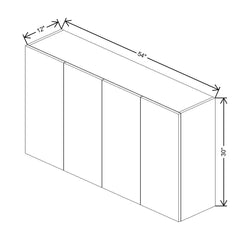 CNC Luxor 5-Piece Misty Grey 54" W X 30" H Double Door Wall Cabinet