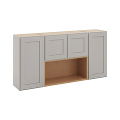 CNC Luxor 5-Piece Misty Grey 60" W X 30" H Open Wall Cabinet