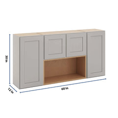 CNC Luxor 5-Piece Misty Grey 60" W X 30" H Open Wall Cabinet
