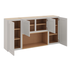 CNC Luxor 5-Piece Misty Grey 60" W X 30" H Open Wall Cabinet