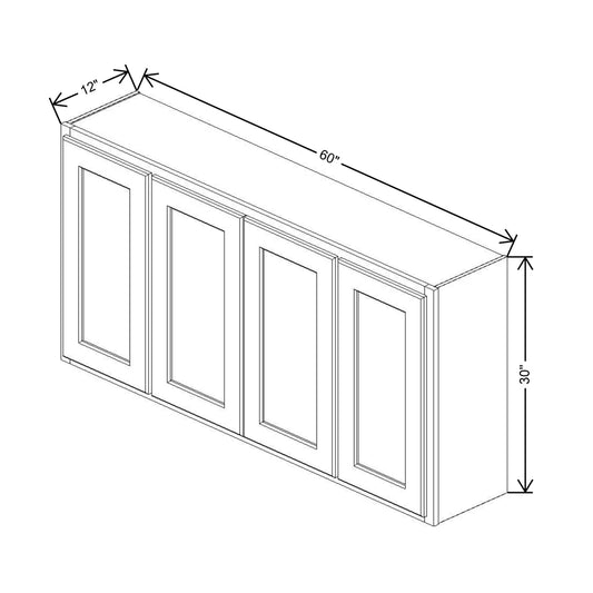 Fabuwood Quest Metro Frost 60" W X 30" H X 12" D Double Door Wall Cabinet