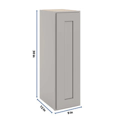CNC Luxor Misty Grey 09" W X 30" H Single Door Wall Cabinet
