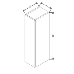 CNC Concord Fashion White 09" W X 36" H Single Door Wall Cabinet