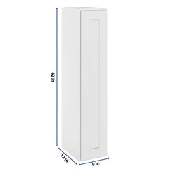 CNC Luxor 5-Piece White 09" W X 42" H Single Door Wall Cabinet