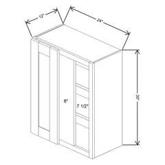 Fabuwood Quest Metro Frost Blind Corner Reversible Wall 24"W x 30"H Shaker Cabinet