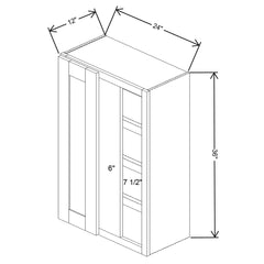 Fabuwood Allure Luxe Izel Blue 24" To 27" W X 36" H X 12" D Single Door Blind Corner Wall Cabinet