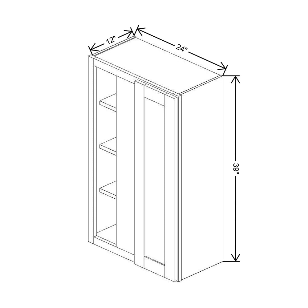 Fabuwood Allure Galaxy Dove 24" To 27" W X 39" H X 12" D Single Door Blind Corner Wall Cabinet