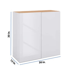 Modernform Cabinet Gloss White 30" W X 30" H X 12" D Single Door Blind Corner Wall Cabinet