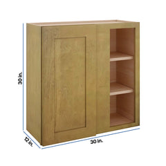 Modernform Cabinet Natural Shaker 30" W X 30" H X 12" D Single Door Blind Corner Wall Cabinet