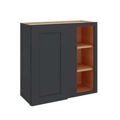 Modernform Cabinet Onyx Black Shaker 30" W X 30" H X 12" D Single Door Blind Corner Wall Cabinet