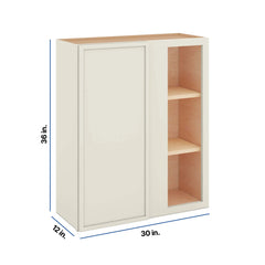 Modernform Cabinet Slim Dove White 30" W X 36" H X 12" D Single Door Blind Corner Wall Cabinet