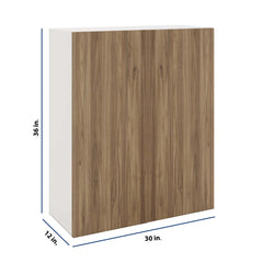 Modernform Cabinet Walnut 30" W X 36" H X 12" D Single Door Blind Corner Wall Cabinet