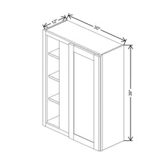 Fabuwood Allure Galaxy Dove 30" To 33" W X 39" H X 12" D Single Door Blind Corner Wall Cabinet