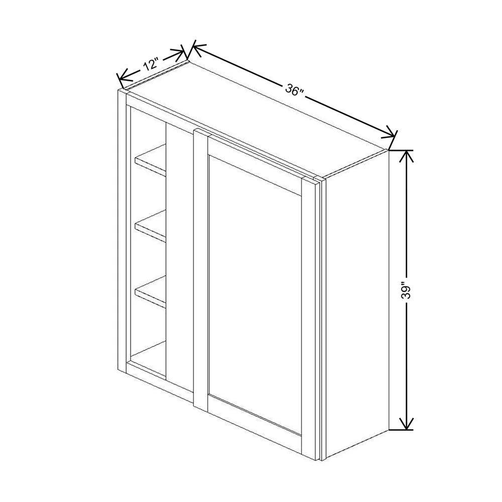 Fabuwood Allure Galaxy Dove 36" TO 39" W X 39" H X 12" D Single Door Blind Corner Wall Cabinet