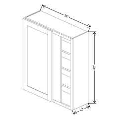 Fabuwood Allure Luxe Cloud White 36" To 39" W X 42" H X 12" D Single Door Blind Corner Wall Cabinet