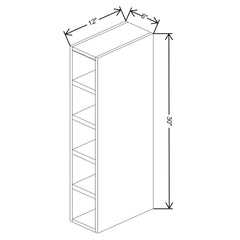 Fabuwood Allure Luna Dove 06"W X30"H Wine Cube Horizontal